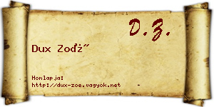 Dux Zoé névjegykártya